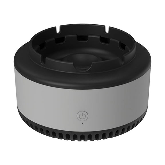 Kchsji 2 in 1 Multi Smokeless Ashtray Air Purifier with Filter Battery Timer 5min 20sec Easy Clean for Home Car Office Desktop Travel Indoor Outdoor Portable 7 Grooves 4 Feet Anti Scratch 13x8cmGray