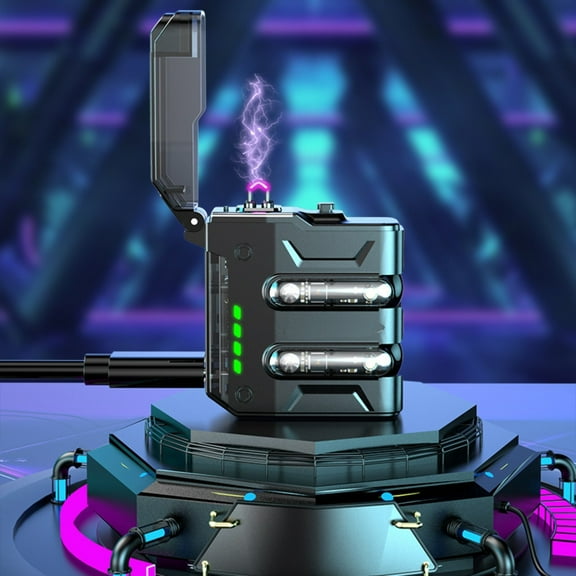 Kchsji 2-In-1 Bluetooth Headset Lighter Digital Wireless Noise Reduction Windproof Outdoor Torch with Type-C Rechargeable Battery for Camping Hiking Fishing Traveling Survival Use