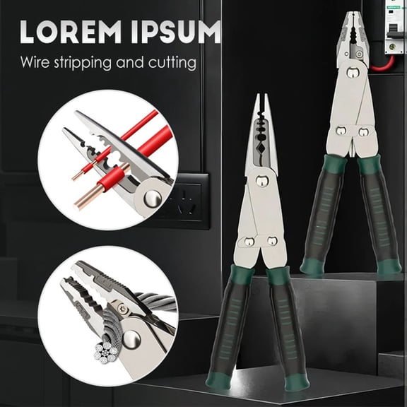 Kchsji 2-in-1 Multi-Functional Wire Stripper, Precision Wire Stripping and Gripping Tool, Ergonomic Non-Slip Handle, Versatile for DIY, Automotive, and Electronics Work, Ideal for Home Repairs