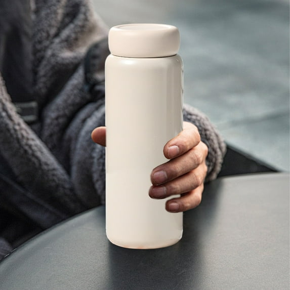 Kchsji 316 Stainless Steel Insulated Cup 320ml Mini Travel Mug Vacuum Thermos Double Wall Portable Leak Proof Coffee Tea Cup Keeps Hot Cold 12 Hours Compact Gift for Office Gym Outdoor White