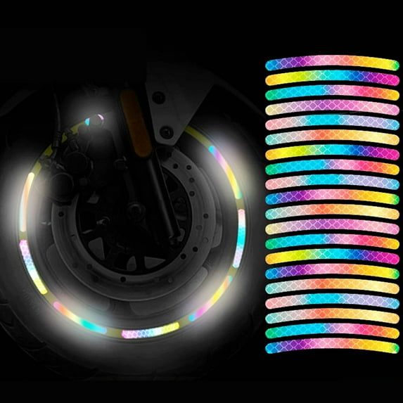 Kchsji 40pcs Car Wheel Reflective Stickers Stripe Rim Reflective Decals for Cars, Trucks, Motorcycles, Bicycles, Improve Visibility, Easy to Install, Durable for All Weather