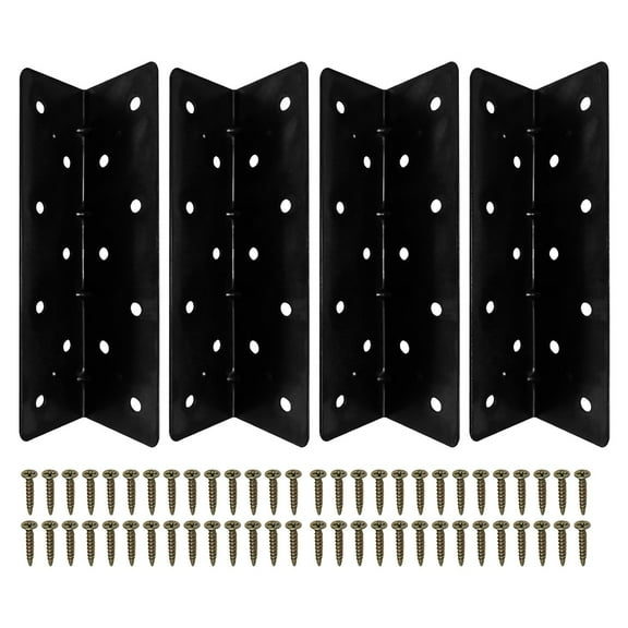 Kchsji 4pcs Heavy-Duty 90-Degree Angle Iron Corner Metal Bracket Support for Street Stalls Kitchen Beds Shelves Large Furniture Connections DIY Home Repairs Construction Indoor Outdoor Use