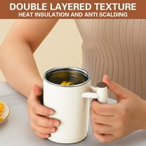 Kchsji 500ml 304 Stainless Steel Insulated Coffee Cup with Lid Double Wall Vacuum Thermos Keeps Hot Cold 6 Hours Leak Proof Travel Mug for Office Home Female Couple BPA Free Non-Slip Bottom GiftBeige