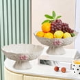 thumbnail image 1 of Kchsji 9.84 Inches Fruit Plates High Value Household Coffee Table Candy Snack Plates Red Clear White Plastic Detachable Base Lightweight Draining Multi-Purpose Durable Elegant Tableware, 1 of 6