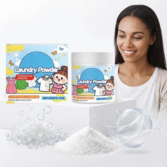 Kchsji Active Oxygen Washing Powder For Daily Laundry, Color Safe Powerful Stain Removal, Fresh Fragrance, Cold Water Formula, 17.6 Oz Concentrated Tub For Bright Whites And Vibrant Colors