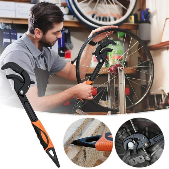 Kchsji Adjustable Wrench Multi-Function Spanner Tool For Pipe Nuts Screws Faucets Plumbing Repairs, Ergonomic Anti-Slip Design, Labor Saving For Mechanics Home Garden DIY Use