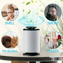 Kchsji Air Purifier for Bedroom Home H13 True HEPA Filter CADR 150m³/h Removes 99.95% of 0.1 Microns Particles Pet Dander Allergies Smoke Dust 24dB Quiet Sleep Mode Auto Timer Portable 5V USBwhite