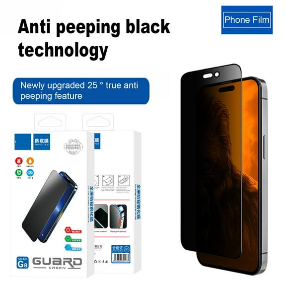 Kchsji Anti-Peeping Tempered Glass Screen Protector, HD, Anti-Fingerprint, Explosion-Proof for iPhone 16, 16 Pro, 16 Plus, 16 Pro Max, Privacy Protection with Easy Installation, Scratch Resistance