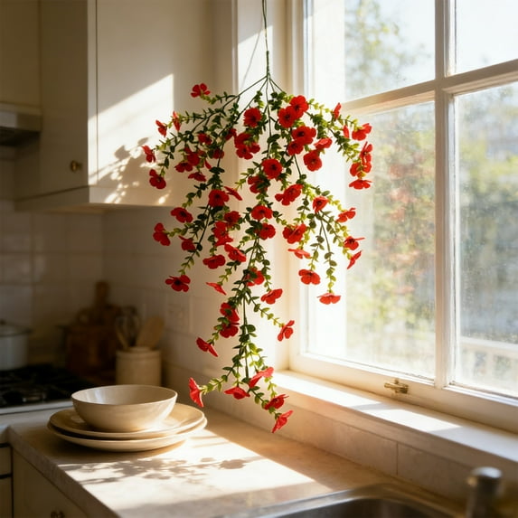 Kchsji Artificial Flowers Wall Mounted Simulated Bouquet - Decorative Fake Flower Plants for Weddings, Home/Office Decor, Long-Lasting, Realistic Faux Floral Arrangement for Indoor/Outdoor Use