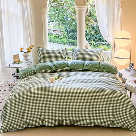 Kchsji Bed Sheet Set Queen Size 4 Piece Breathable Wrinkle Resistant Bed Sheets Double Sided Pattern Sleep Comfort Easy Care, Bedroom Bedding Decorations for Home Apartment Guest Room Hotel Use