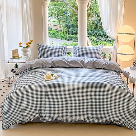 Kchsji Bed Sheet Set Queen Size 4 Piece Breathable Wrinkle Resistant Bed Sheets Double Sided Pattern Sleep Comfort Easy Care, Bedroom Bedding Decorations for Home Apartment Guest Room Hotel Use