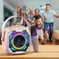 thumbnail image 1 of Kchsji Bluetooth Karaoke Microphone Speaker Wireless Portable PA System 8W Mini Subwoofer Voice Changer Recording LED Lights 1200mAh Battery for Outdoor Party Home Events Travel Camping, 1 of 3
