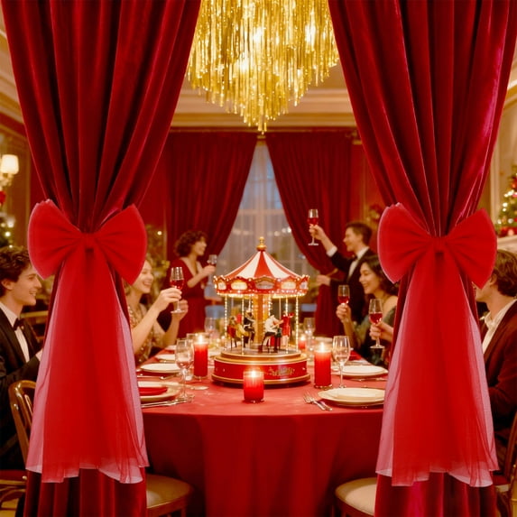 Kchsji Bow Curtain Buckle Holiday Pendant, Wedding Party Decoration, Multicolor Linen Bow for Valentine's Day, Christmas, Birthday, and Wedding Curtain Tiebacks for Home Décor