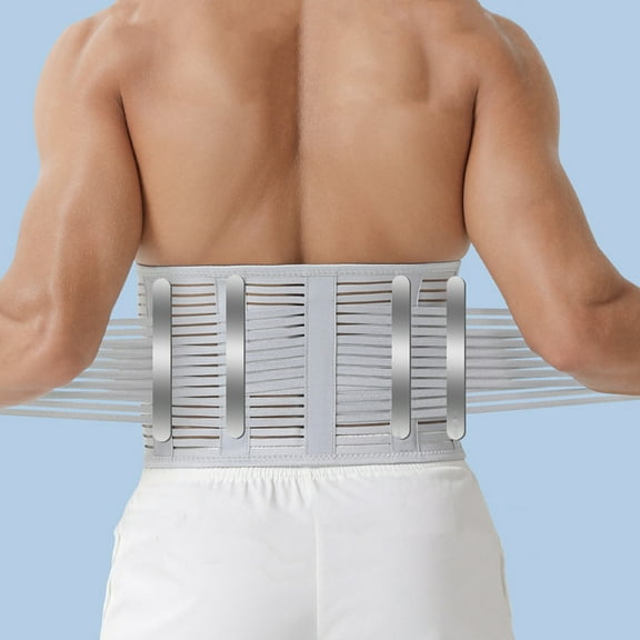 Kchsji Breathable Waist Support Belt Back Brace for Fitness Adjustable Lumbar Protector with Reinforced Springs for Men Women Exercise Gym Sports Yoga Training Relief Back Pain Support Use