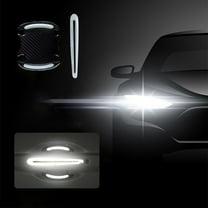 Kchsji Car Door Handle Protection Film Reflective Invisible Door Bowl Sticker Carbon Fiber Scratch Guard Auto Protection Adhesive Cover for Most Vehicles Enhance Safety Night Visibility