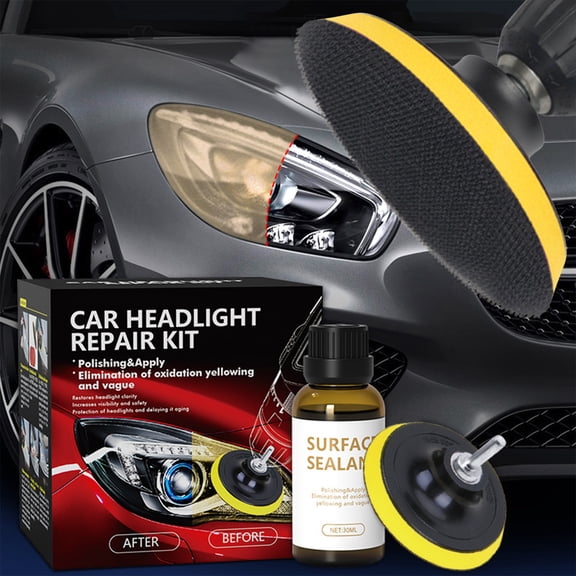 Kchsji Car Headlight Repair Kit Scratch Yellowing Oxidation Removal 30ml Restoration Agent for Vehicle Lens DIY Quick Repair Garage Home Use Automobiles Headlight Bright Coating