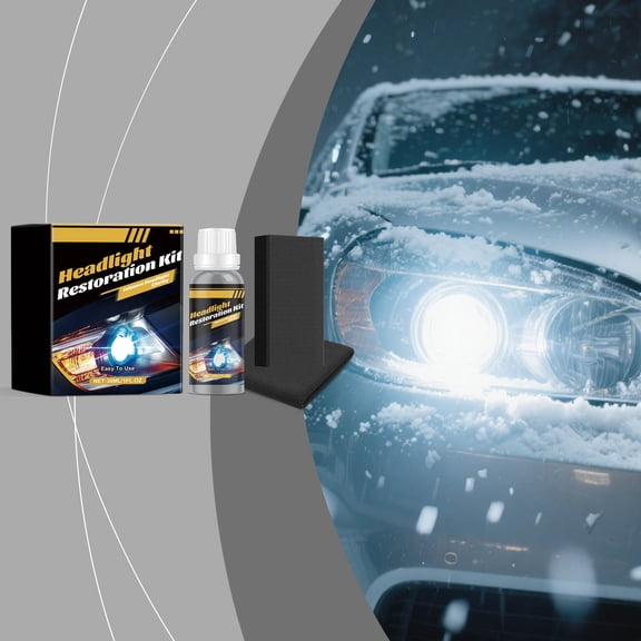 Kchsji Car Headlight Restoration Kit 30ml Polish Scratch Repair Removes Yellowing Oxidation Restores Brightness Protective Coating DIY Use for Sedans SUVs Trucks Clear Headlights