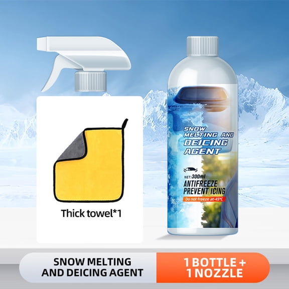 Kchsji Car Icing Agent Windscreen Defrost Snow Ice Removal Spray Quick Deicing Prevents Refreezing Safe for Glass Mirrors Door Handles Windows Emergency Winter Use for Cars Trucks Vehicles