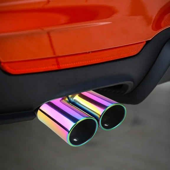 Kchsji Car Modified Stainless Steel Exhaust Pipe Tailpipe Cover Decoration For Upgrade Exhaust Appearance Vehicle Rear Sporty Style Enhancement Auto Accessories For Cars SUVs Trucks