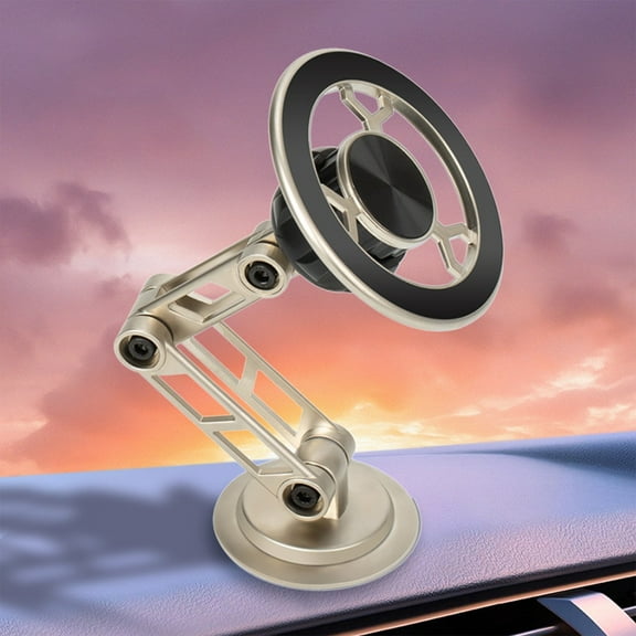 Kchsji Car Phone Holder Magnetic Rotating Navigation Mount, 1080° Adjustable Foldable Dashboard Mobile Stand, Strong Magnet Safe Stable Drive, Hands-Free Phone Viewing for SUV Car Truck Vehicles