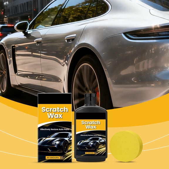 Kchsji Car Scratch-Repair Care Paste Kit 120g Fine Scratch Remover Paint Restoration Polish 2-Step Transparent Color-Safe Application for Sedans SUVs Motorcycles DIY Home Garage