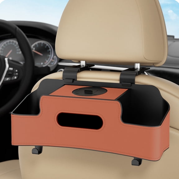 Kchsji Car Seat Back Storage Box Multi-Functional Organizer Tissue Holder Cup Storage Bag Large Capacity for Car SUV Truck Travel Daily Essentials Holder Neat Interior Organization