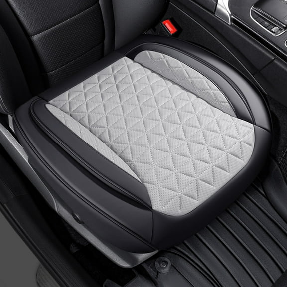 Kchsji Car Seat Cushion Leather Velvet Half Pack Breathable Comfort Support Pad for Driving Long Trips Office Home Vehicle Interior Accessories Sedan SUV Truck Seat Mat Luxury Ergonomic