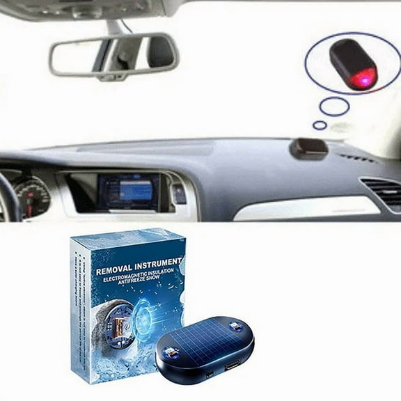 Kchsji Car Solar Power Dummy Alarm LED Light Night Flicker Theft Deterrent with Solar USB Charging Easy Installation for Vehicle Windshield Dashboard Parking Lot Outdoor Security Protection (190)