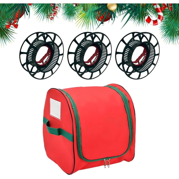 Kchsji Christmas Light Storage Reel, 3 Reel Container Box for Holiday Lights, Reinforced Handles, Large Capacity for Easy Storage and Tangle-Free Light Management