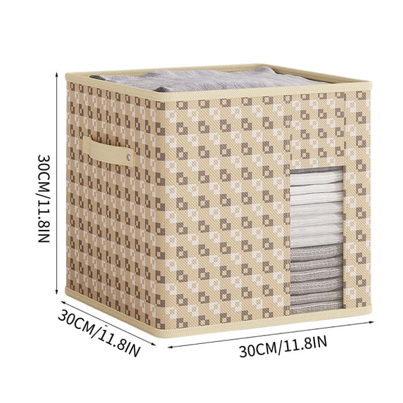 Kchsji Cloth Storage Box Drawer Organizer - Foldable Home Office Cabinet Storage for Clothes Toys Books Snacks, Stackable Desktop Storage Box for Bedroom Living Room Study Room Use