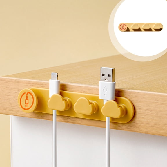 Kchsji Clouds Shaped Data Cable Holders Desktop Charging Organizer Line Management Buckle for Office Home Desk Workspace Cable Storage USB Headphone Charger Wire Holder Use