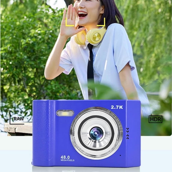 Kchsji Digital Camera 720p HD 8x Digital Zoom 27MP Compact Photography Camera Night Vision Continuous Shooting Built-in Microphone for Students Travel Outdoor Home Recording