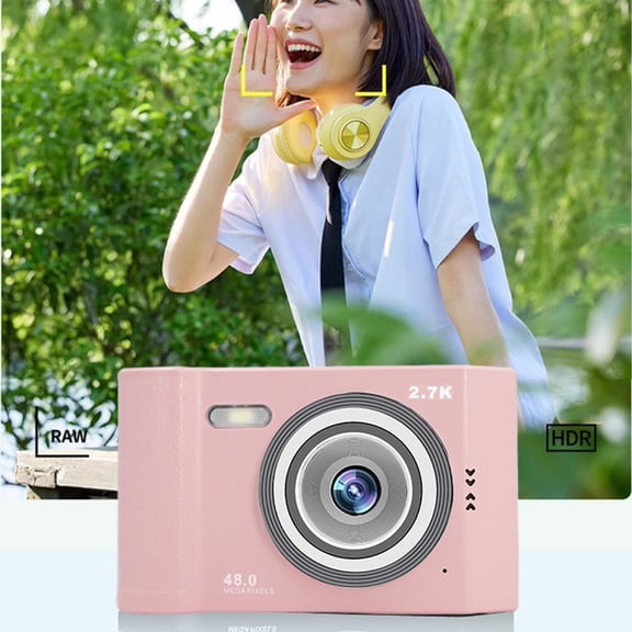 Kchsji Digital Camera 720p HD 8x Digital Zoom 27MP Compact Photography Camera Night Vision Continuous Shooting Built-in Microphone for Students Travel Outdoor Home Recording