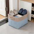 thumbnail image 1 of Kchsji Fabric Storage Baskets Rectangular Organizer Bin For Clothes Toys Linens Gift Storage Foldable Carry Handle Portable Home Office Bedroom Storage Container, 1 of 6