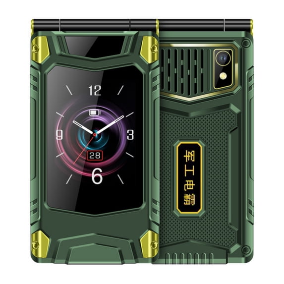 Kchsji Flip Phone 4G LTE Unlocked Dual Screen Cell Phone, Long Battery Standby Basic Mobile Phone with Large Buttons Simple Menu, for Seniors Elderly Business Backup Emergency Communication