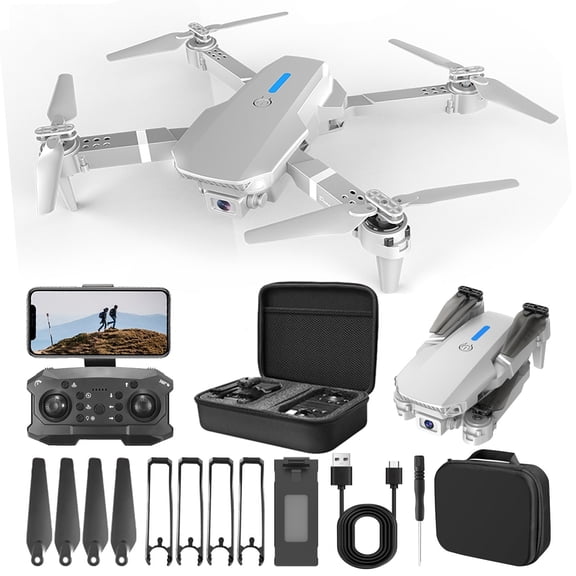 Kchsji Foldable 1080P FPV RC Drone With Wi‑Fi Camera, Altitude Hold, Headless Mode, Trajectory Flight, 3‑Speed, LED Lighting, 12‑Minute Flight, Remote Control, Spare Blades, Compact Travel
