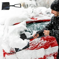 Kchsji Folding Snow Shovel Thickened Plastic Shovel Garbage Grain Ice Snow Remover Adjustable Handle for Car Driveway Sidewalk Winter Outdoor Snow Clearing Tool Efficient Durable Use