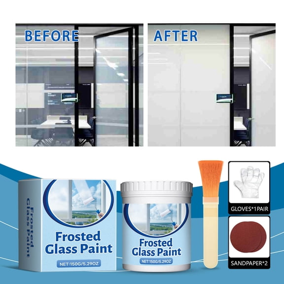 Kchsji Frosted Glass Paint Window Frosted Glass Spray Film for Bathroom Room Window Glass Door Privacy Protection Anti-UV Light Diffusion Indoor Outdoor Decoration