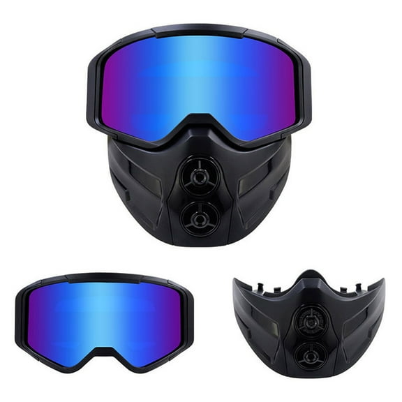 Kchsji Full Frame Motorcycle Windshield Face Mask Winter Protection Antifog Goggles UV Rays Resistant Adjustable Straps for Skiing Snowboarding Snowmobile Cold Weather Outdoor Sports Riders