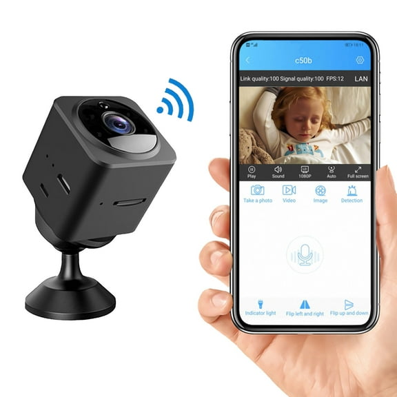 Kchsji HD WiFi Security Camera Indoor Small Wireless Remote View Motion Detection Night Vision Two-Way Talk 360° Pan Tilt Monitoring for Home Office Apartment Apartment Surveillance Safety