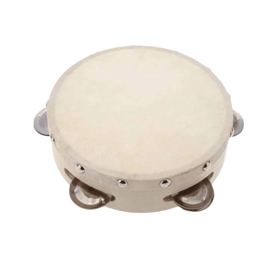 Kchsji Hand Tambourine Musical Instrument Aluminum Alloy Frame 4/6/7/8/9/10 Inch Poplar Wood Drum with Metal Jingles for Music Education Band Performance Rhythm Practice Entertainment
