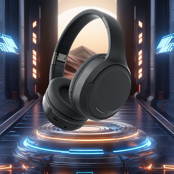 Kchsji Head Mounted Wireless Bluetooth Headphones Folding Long Battery 24H Playback Adjustable Ear Cups Wired Wireless Connection High Fidelity Stereo For Music Gaming Travel Gym Fitness