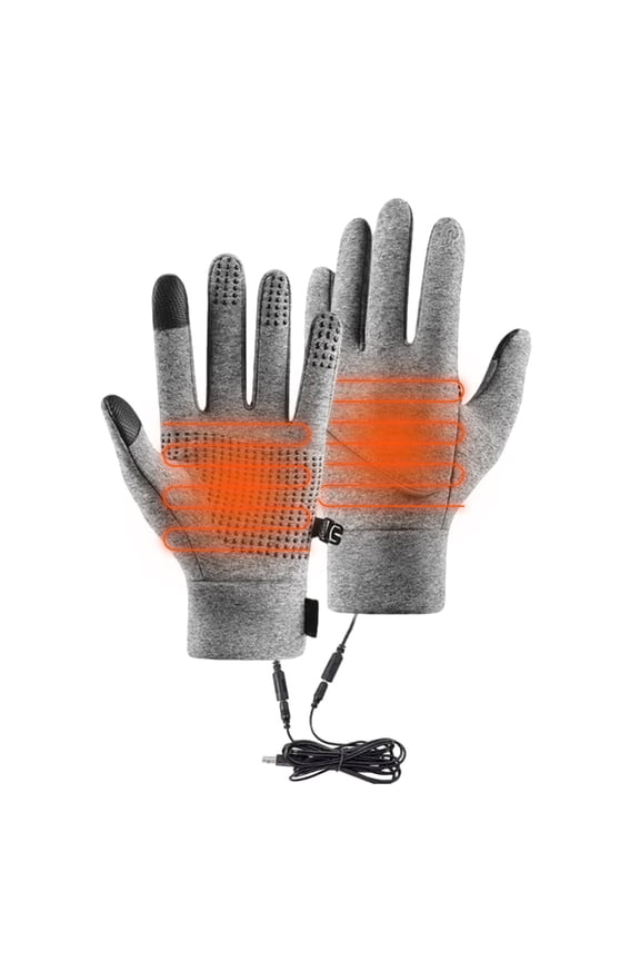 Heated Gloves Men Women USB 5V Touchscreen Waterproof Windproof for Driving Cycling Hunting 23-26 cm M/L/XL Polyester Tear-Resistant Reusable 1 Pair 190g Ergonomic Grip Winter Gift Outdoor Use