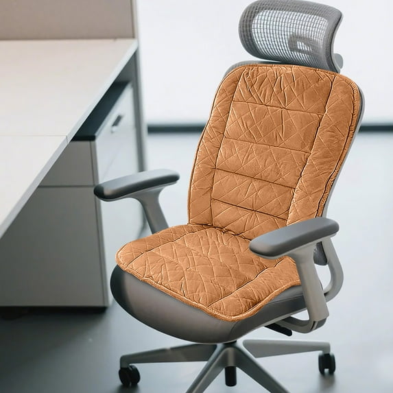 Kchsji Heated Office Chair Cushion for Winter, Ergonomic Lumbar Support Seat for Long Sitting, Cozy Warm Cushion for Office Work, Home Study, Car Driving, Cold Weather Comfort