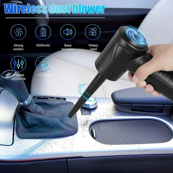 Kchsji High‑Power Wireless Handheld Vacuum And Air Duster Combo, Portable Car And Home Cleaner, USB Rechargeable, Brushless Motor, Multiple Nozzles, 1‑Hour Runtime, Compact For Car Seat Blower