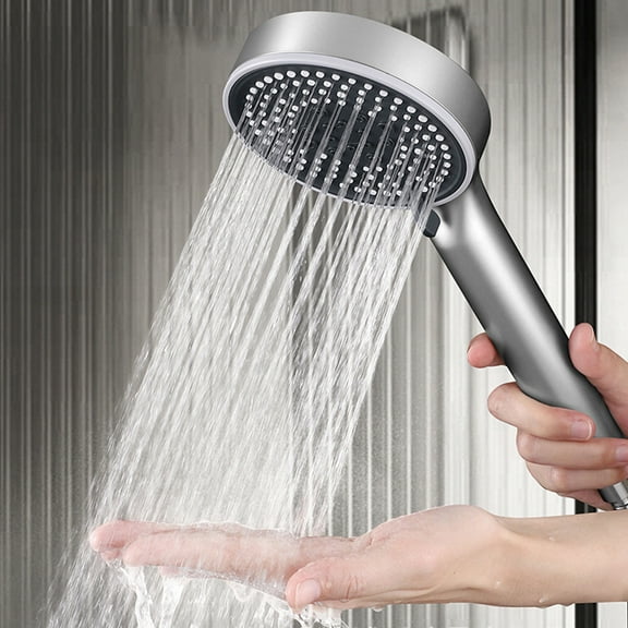 Kchsji High Pressure Handheld Shower Head 5 Spray Modes Adjustable Water Flow Boosted Pressure Output, One Hand Mode Switch Comfort Rinse Bath Spray, for Home Bathroom Hotel Gym Senior Use