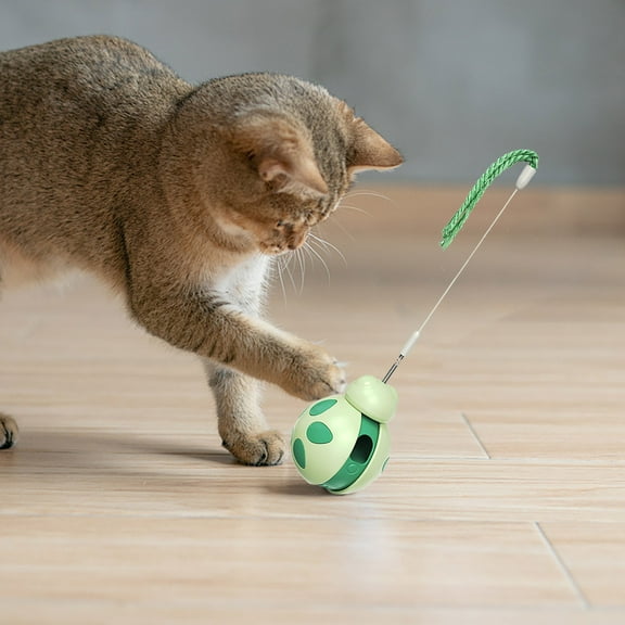 Kchsji Interactive Pet Toy Treat Dispenser Puzzle Feeder Rolling Toy with Weighted Base Teaser Wand for Indoor Cat Dog Entertainment Physical Activity and Weight Control Fun for Homes Apartments