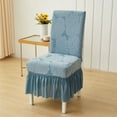 thumbnail image 1 of Kchsji Jacquard Elastic Dining Chair Covers 14.96-23.62" Skirt-Style Slipcovers for Home Decor, Wedding Party Formal Dinner Seat Protection, Fresh Elegant Accent for Dining Room Living Room Event, 1 of 6