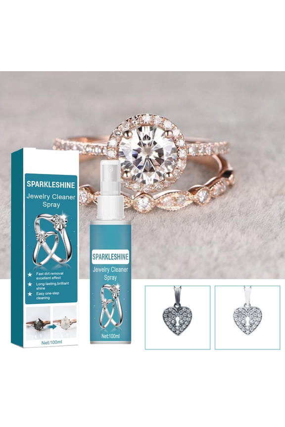 Jewelry Spray Cleaner 100ml - Gold Silver Diamond Gemstone Cleaner, Removes Dirt Tarnish and Grime, Portable and Easy to Use for Home Travel Jewelry Maintenance