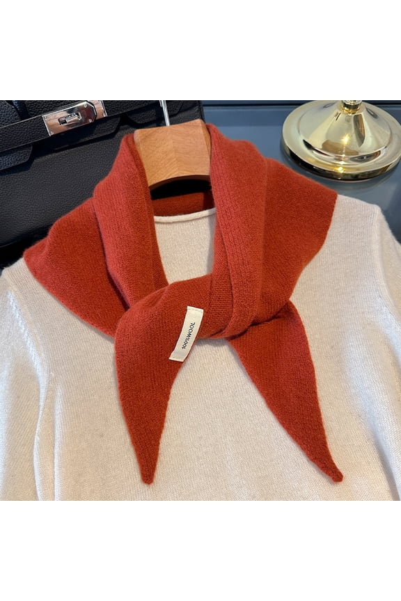 Knitted Wool Triangular Scarf Women, Multi-Functional Warm Headscarf Shawl, Soft Cozy Winter Wrap, Korean Style Solid Color, Durable Easy Care, Lightweight